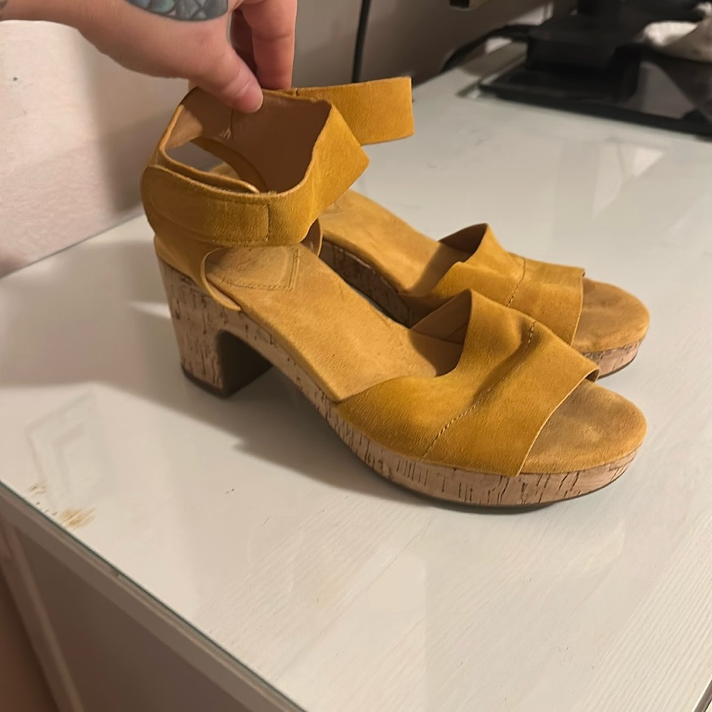 Crown Vintage cork and suede heel